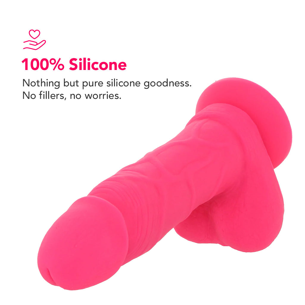 PinkCherry Premium 6 Inch Pink Silicone Ballsy Dildo Dildo Sex Toys > Realistic Dildos - Tophatter Daily Deals
